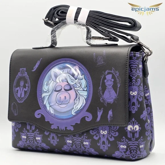 Disney Muppets Haunted Mansion Madame Pigota Miss Piggy Crossbody Bag New - Picture 3 of 5